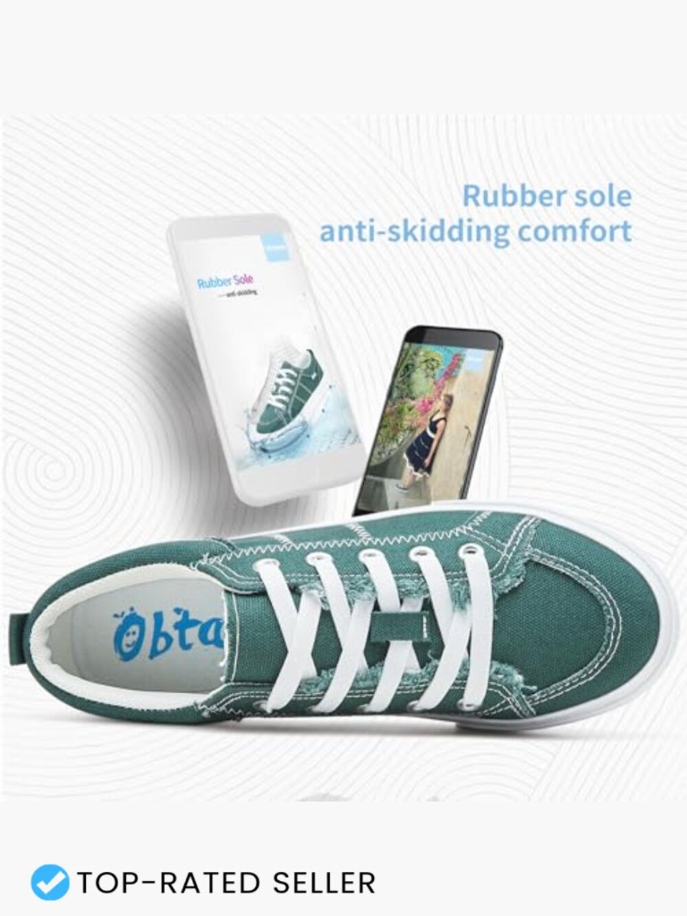 Cute Lace Up Canvas Sneakers Low Top Washed Flat Comfortable Walking Shoes - Picture 6 of 7
